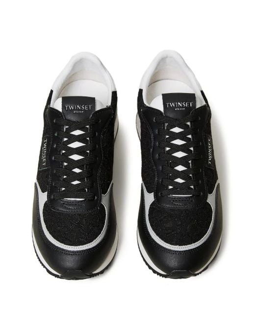 Twinset レースパネル スニーカー Black