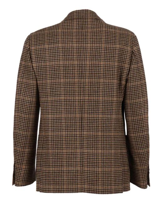 Lardini Brown Houndstooth Wool Jacket for men