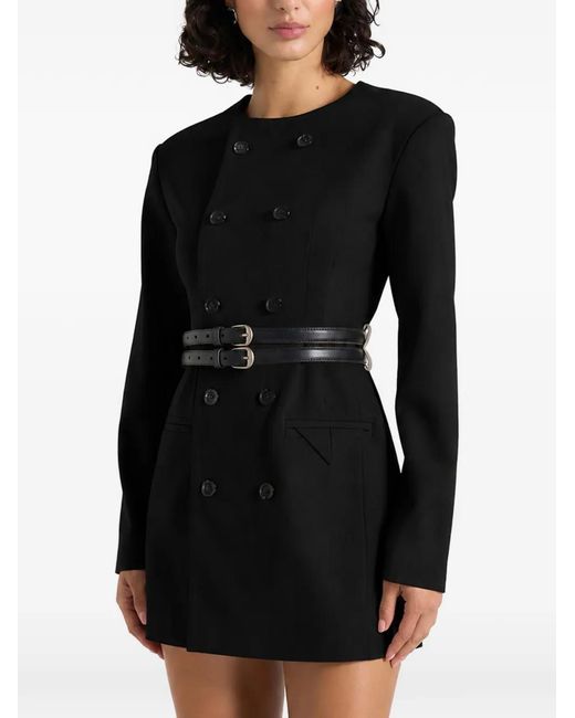 Manière De Voir Black Sierra Double-Breasted Belted Blazer Dress