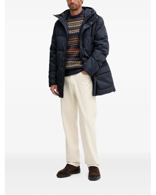 Barbour Blue Logo-Embroidered Padded Jacket for men