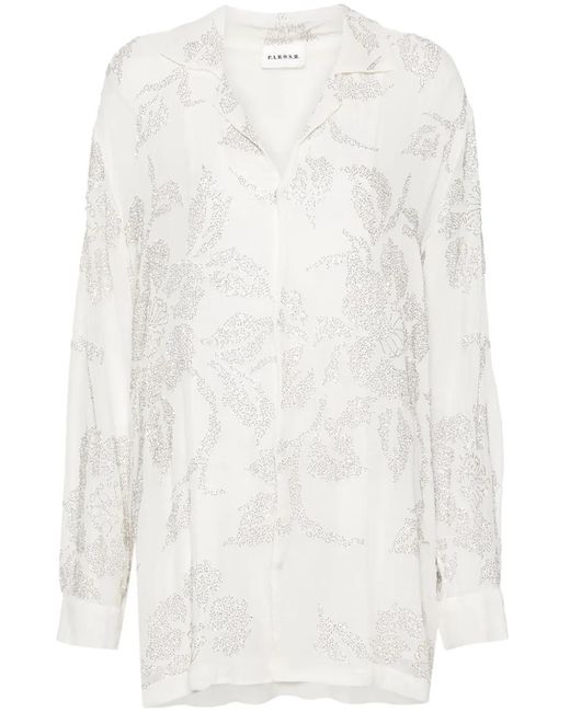 P.A.R.O.S.H. White Bead-Embroidered Shirt