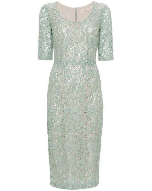 Blanca Vita Green Alnus Lace Midi Dress