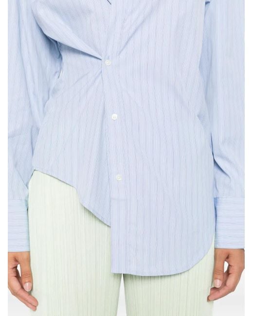 Camicia Asimmetrica A Righe di Rohe in Blue