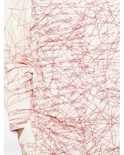 Kidsuper Pink Scribbled Button Shirt for men