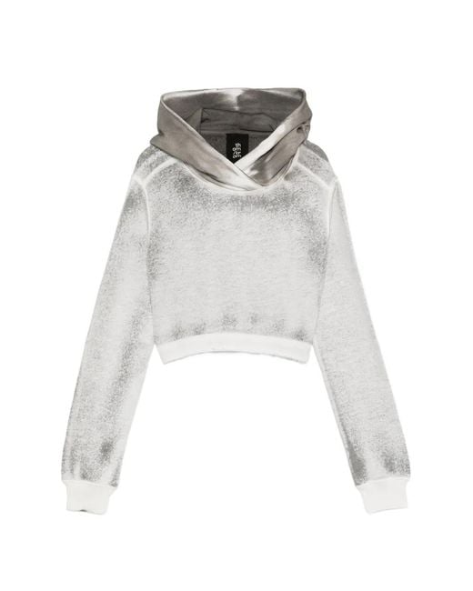 Thom Krom White Hooded Knitted Top