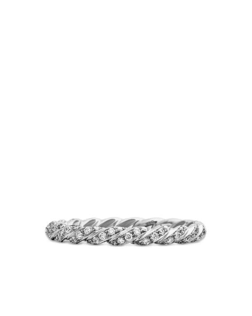 David Yurman White 18Kt Petite Pavé Diamond Band Ring (2.8Mm)
