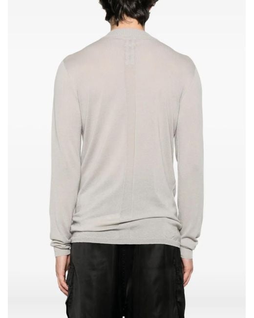 Rick Owens White Wool Long-Sleeved T-Shirt for men