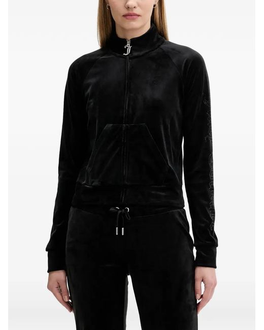 Juicy Couture Black Zip-Fastening Front-Pockets Sweater