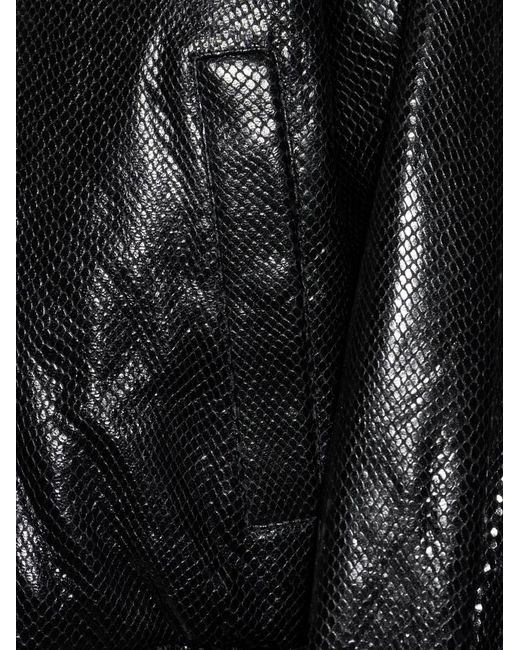 Versace Black Zip-Up Leather Jacket for men