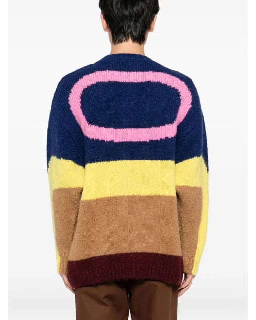 Walter Van Beirendonck Blue Face Jumper for men
