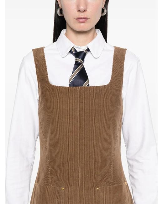 Thom Browne Brown Corduroy Midi Dress