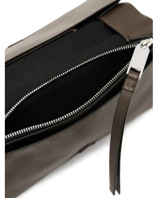 AllSaints Brown Harluna Zip-Up Clutch Bag
