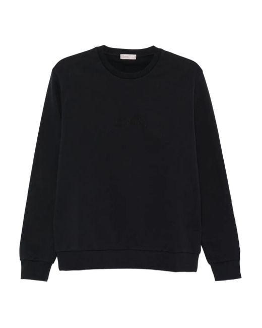 Herno Black Logo-Embroidered Cotton Sweatshirt for men