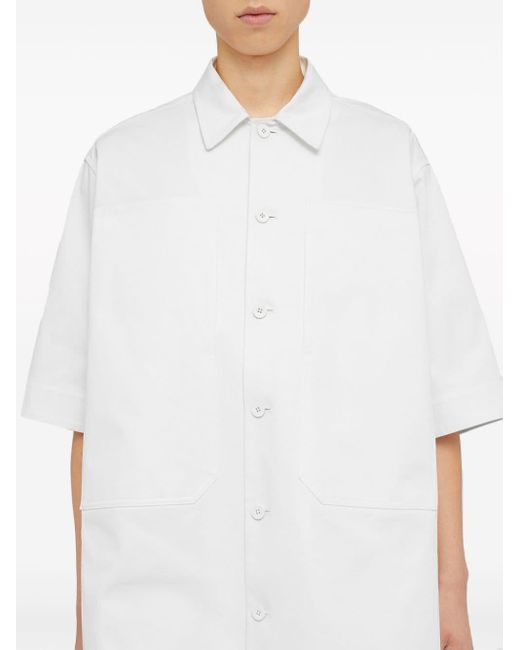 Jil Sander White Short-sleeved Cotton Shirt for men
