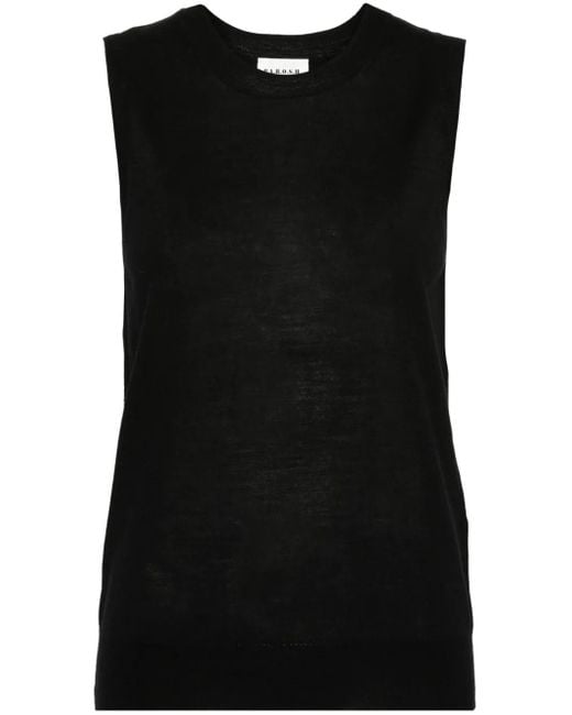 P.A.R.O.S.H. Black Crew-Neck Sleeveless Tank Top