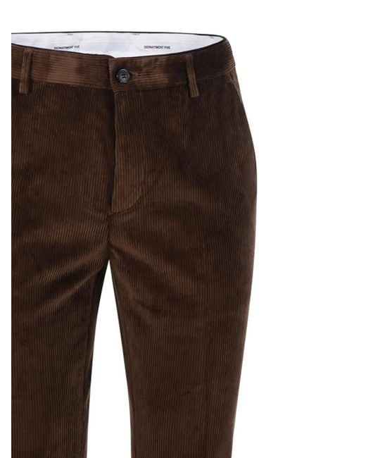 Department 5 Brown Corduroy Trousers for men