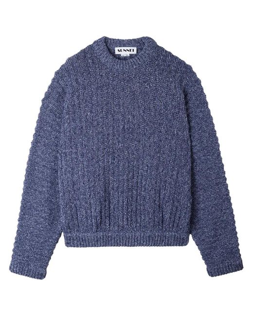 Sunnei Blue Pullover mit gebürstetem Finish