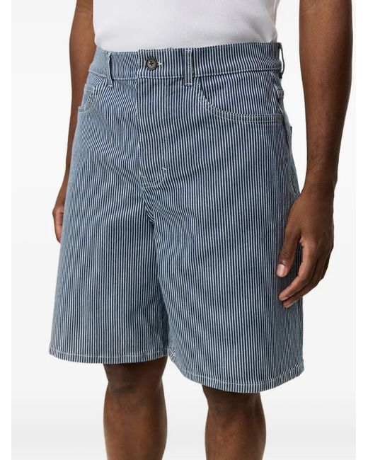 Les Deux Blue Ryder Striped Shorts for men