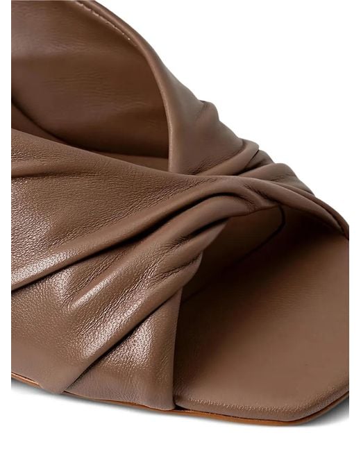 Carrano Brown Ruched Effect Sandals