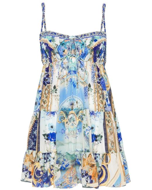 Camilla Mini-jurk Met Print in het Blue