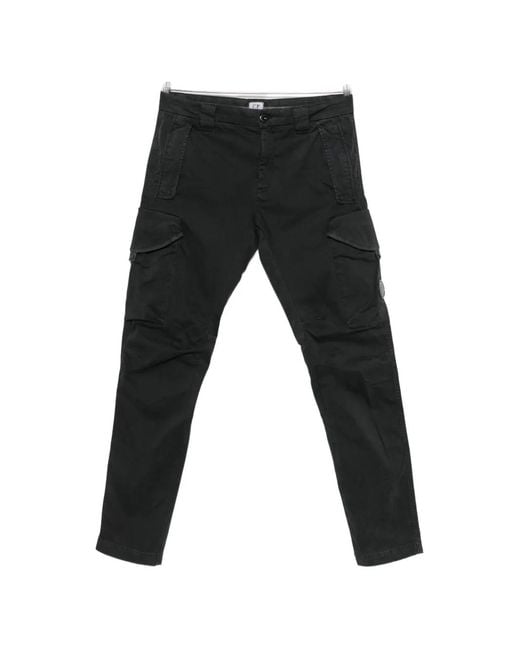 C P Company Black Lens-Detail Cargo Pants for men