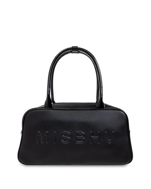 M I S B H V Black Handtasche mit Logo-Prägung