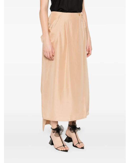 Carven Natural Silk Straight Skirt