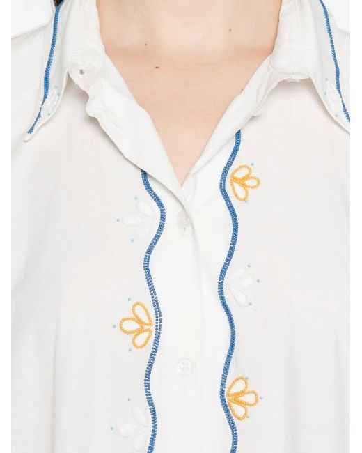 Forte_forte White Floral Embroidered Dress
