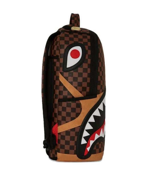Sprayground Red Check-Shark Backpack for men