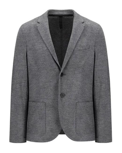 Harris Wharf London Gray Two-Button Wool Blazer for men