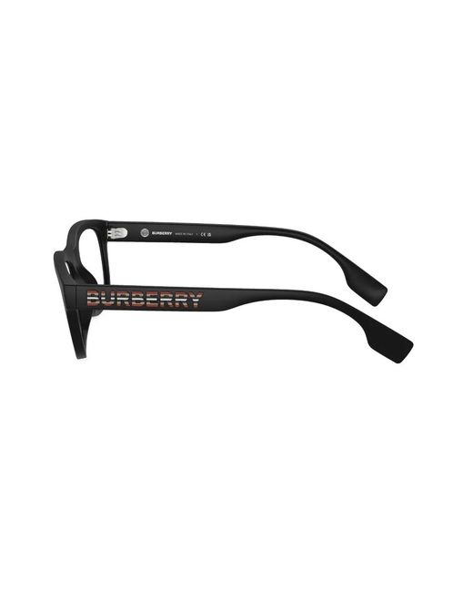 Burberry Brown Logo-Print Rectangle-Frame Glasses for men
