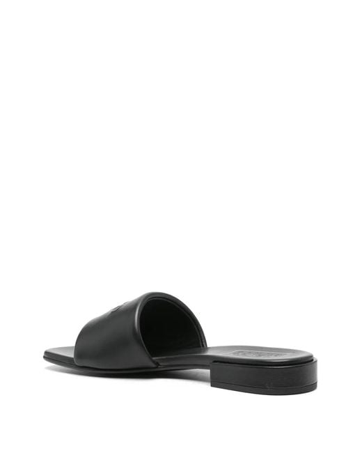 KENZO Black Oki Leather Flat Sandals