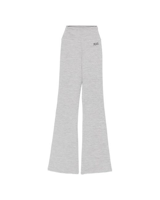 Sporty & Rich White Logo-Print Flared Leggings