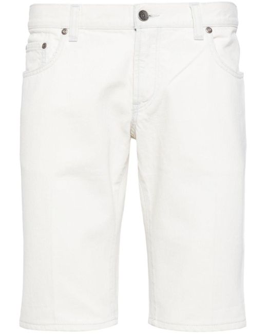 Dolce & Gabbana White Knee-length Denim Shorts for men