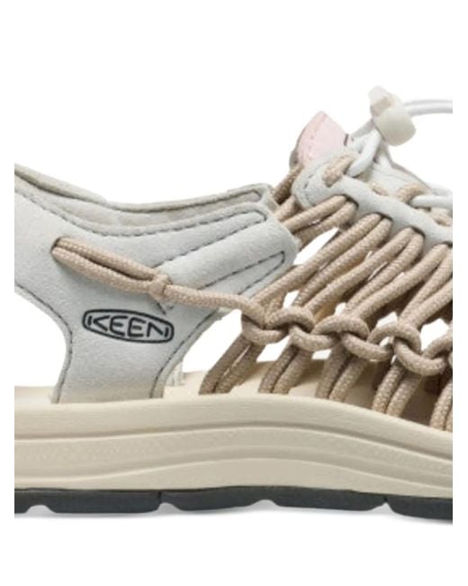 Keen White Uneek Woven Strap Sandals