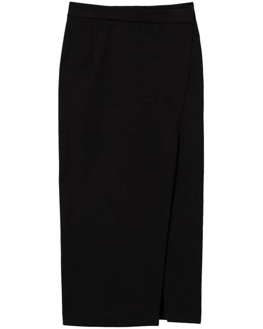 Twinset Black Asymmetric Long Skirt
