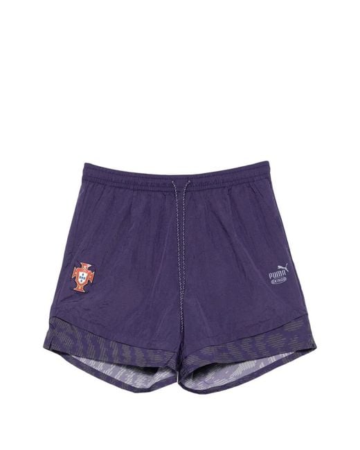 PUMA Purple X Fpf X Sb King Logo-Patch Drawstring Shorts for men