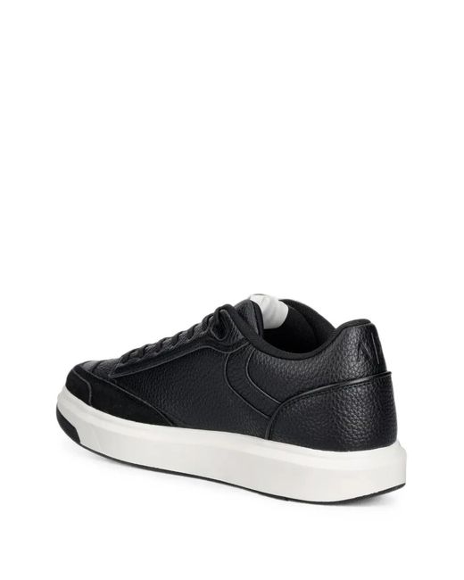 ARMANI EXCHANGE Black Pebbled Sneakers for men