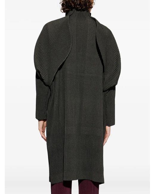 Pleated single-breasted coat Homme Plissé Issey Miyake de hombre de color Black