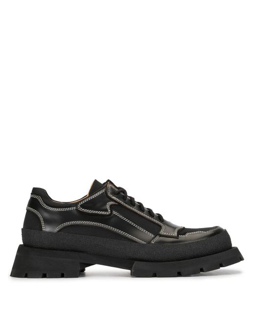 Jil Sander Leather Derby Lace Up Shoes in Black for Men Lyst