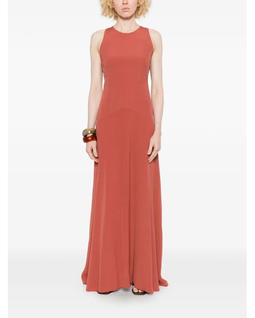 Erika Cavallini Semi Couture White Racer-Back Flared Dress
