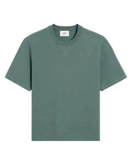 AMI Green Ami De Coeur Cotton T-Shirt