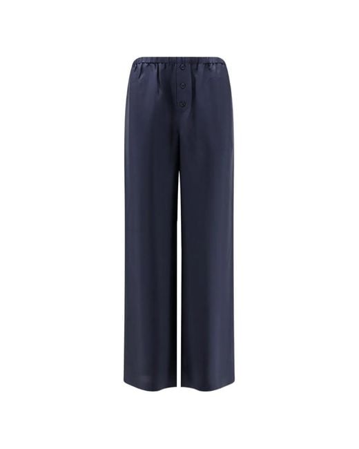 Rohe Blue Silk Wide-Leg Trousers