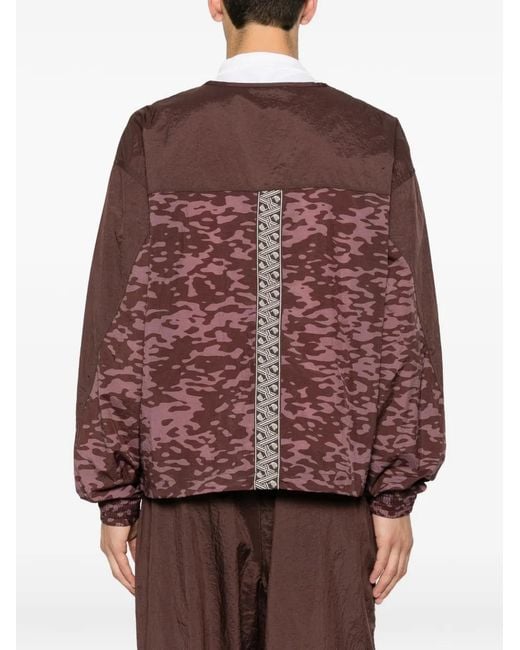 PUMA Brown Camo-Print Zip-Up Jacket for men