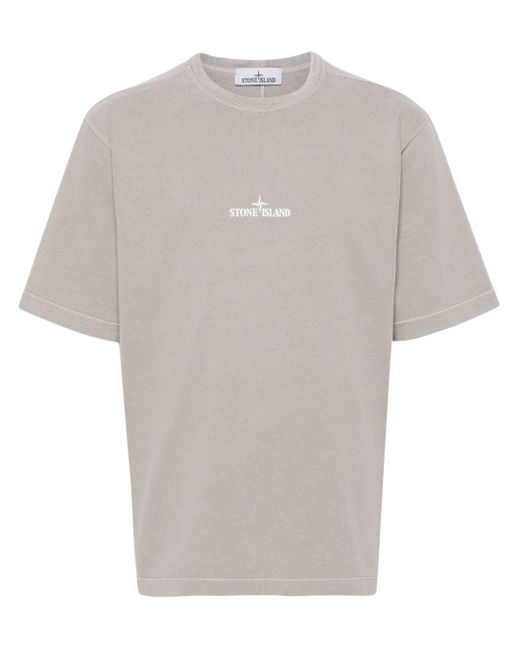 T-shirt à logo imprimé Stone Island pour homme en coloris White
