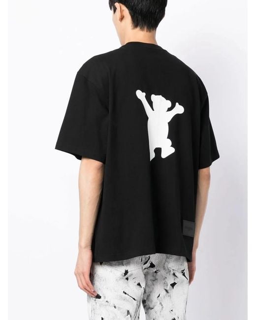 we11done Black Teddy Bear Print T-Shirt