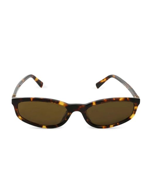 Miu Miu Brown Tortoiseshell Rectangle Sunglasses