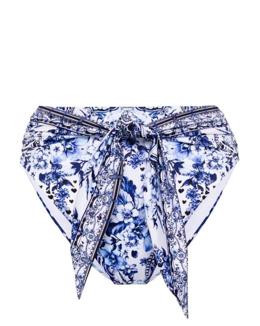 Camilla Blue Glaze And Graze High-waist Bikini Briefs