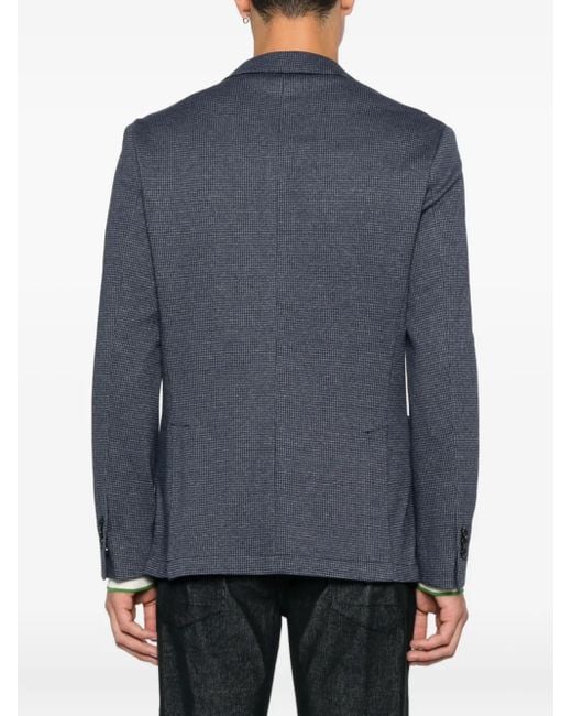 Liu Jo Blue Checked Single-Breasted Blazer for men