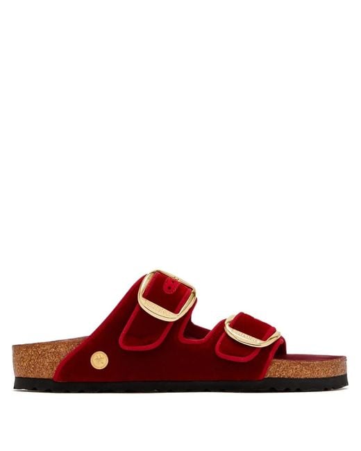 Birkenstock Red Arizona Big Buckle Strap Sandals